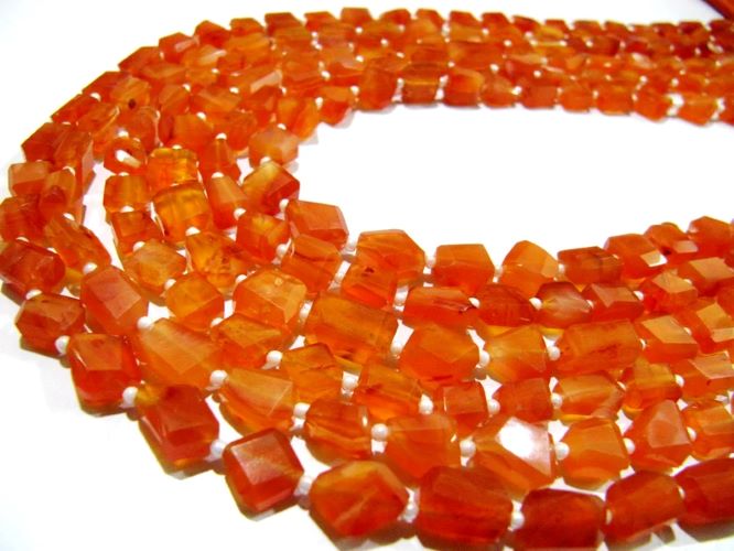 Natural Carnelian Nugget Shape tumbled 7to9mm Beads Strand 14 inches long