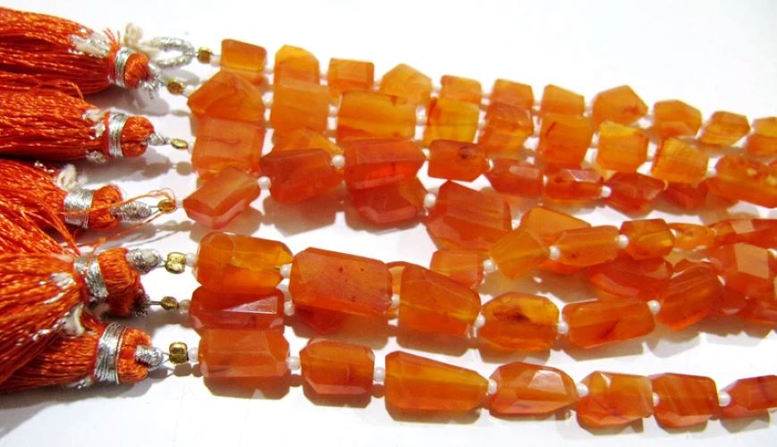 Natural Carnelian Nugget Shape tumbled 7to9mm Beads Strand 14 inches long