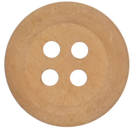 Designer Wooden Button - 10-40 mm, Yellow Round 4-Hole Flatback | Pure Teak Wood, Ideal for Traditional & Modern Attire