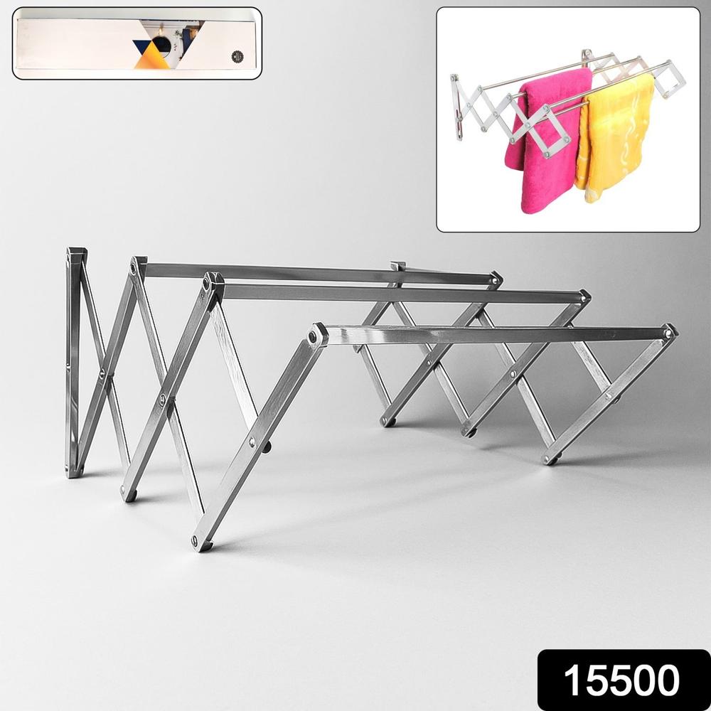 Stainless Steel Wall-Mounted Folding Clothes Drying Rack - Color: Mix