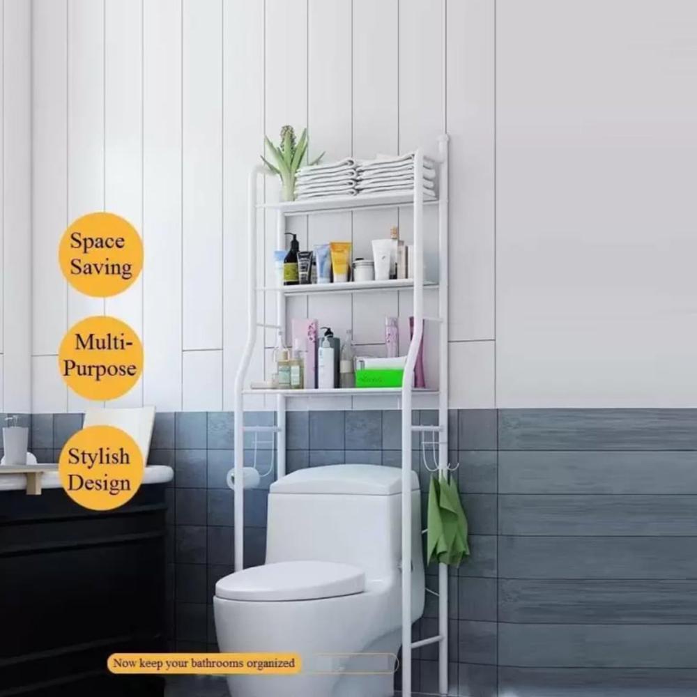 Multi Layer Toilet Storage Rack Metal Bathroom Laundry Room Basin Floor Stand - Weight: 2926 Grams (G)