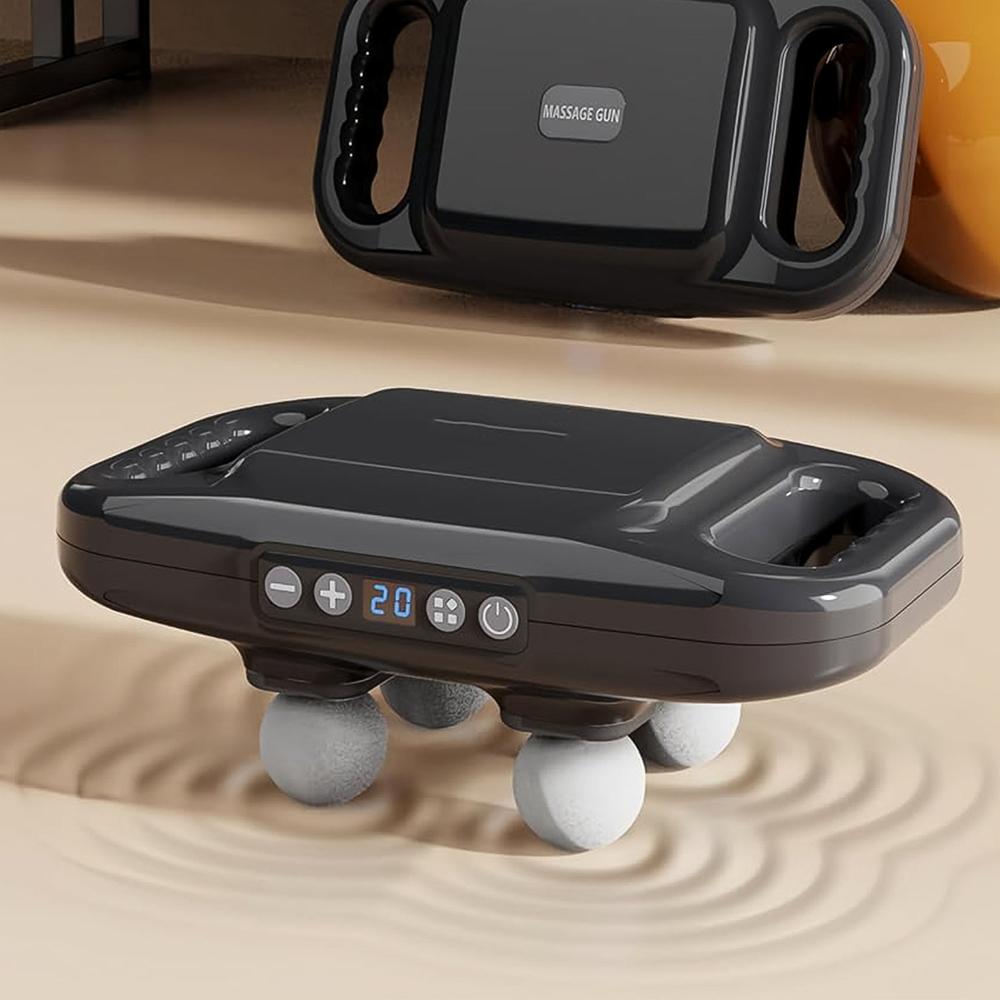 Handheld Full Body Massager 4-Head Massage Gun (1 Pc / Mix Color) - Weight: 1777 Grams (G)