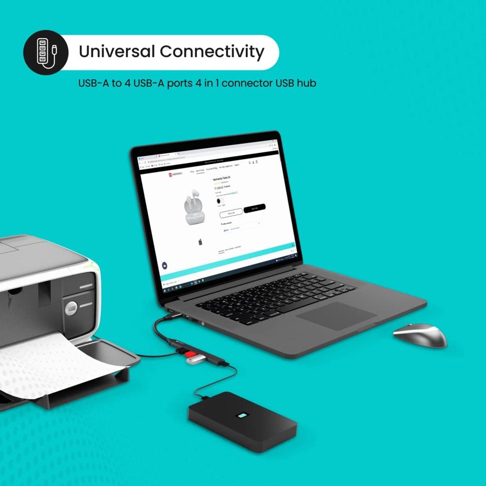 Portronics Mport 31 USB Hub (4-in-1), Multiport Adapter