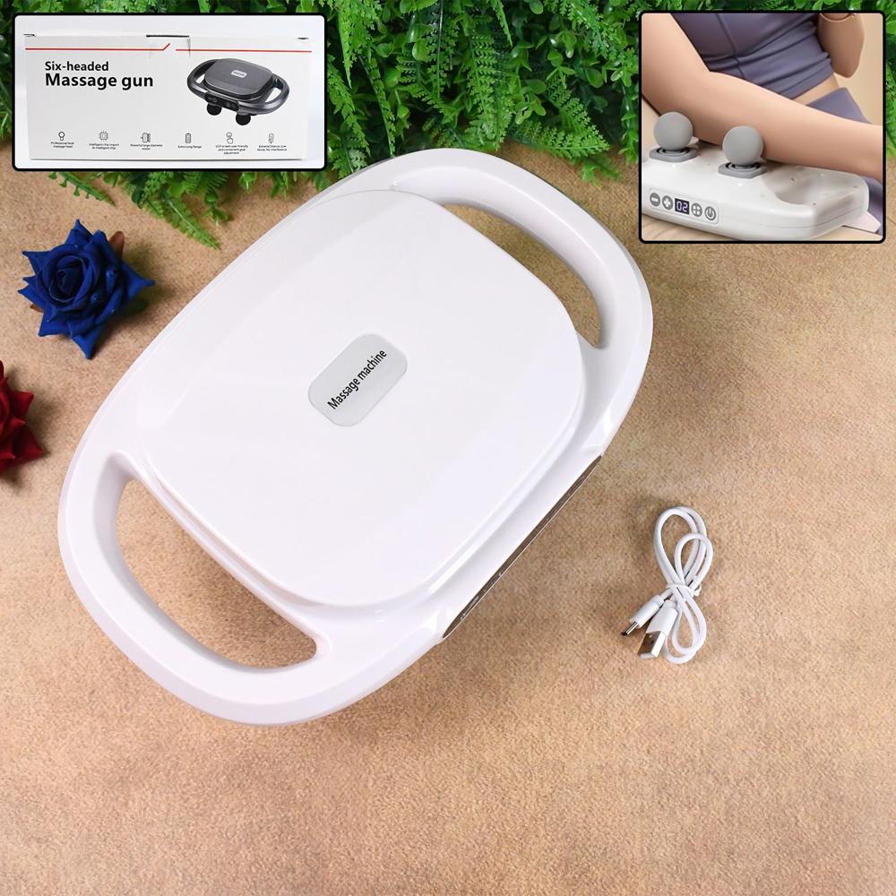 6 Heads Massage Gun Machine For Pain Relief - Color: Mix