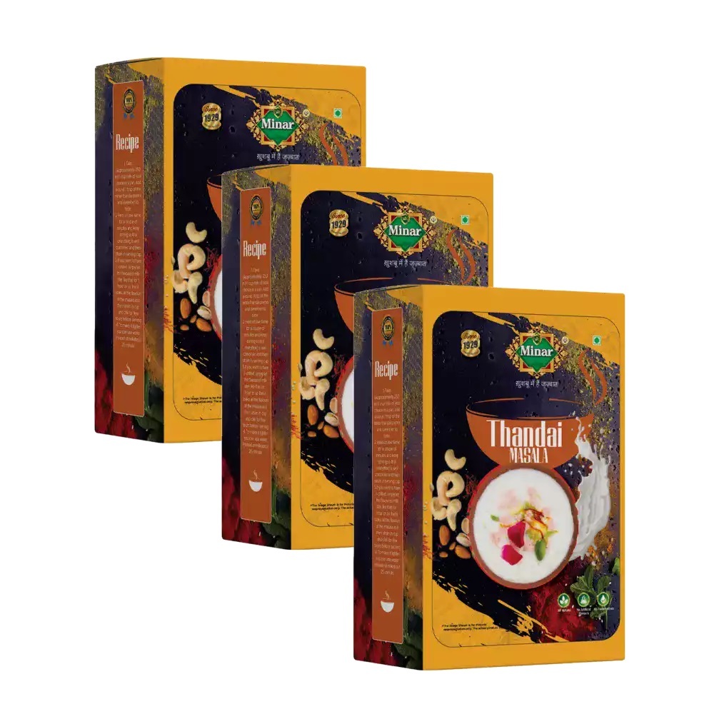 100g MINAR Natural Thandai Masala Powder Pack of 3