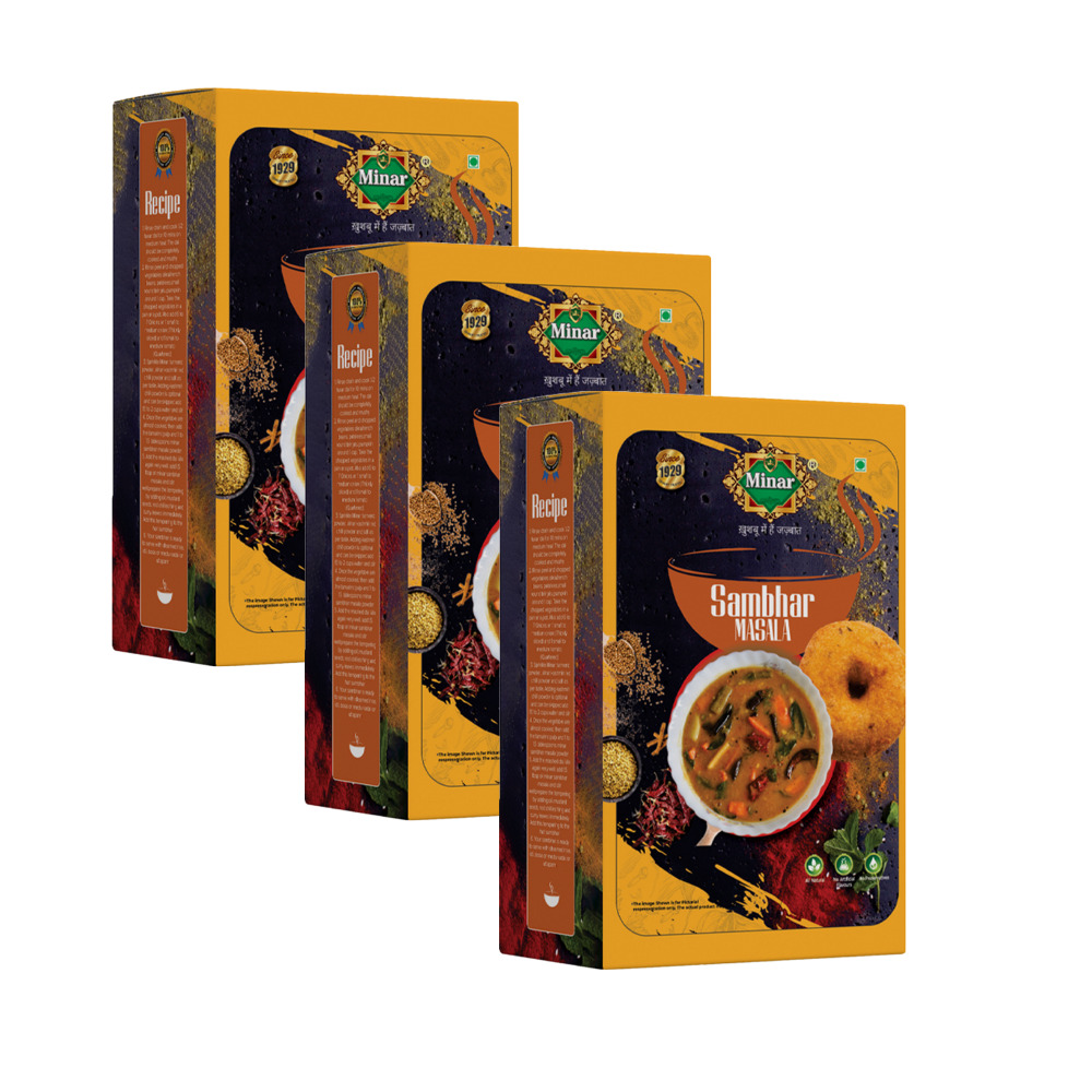 100g MINAR Natural Sambhar Masala Powder Pack of 3