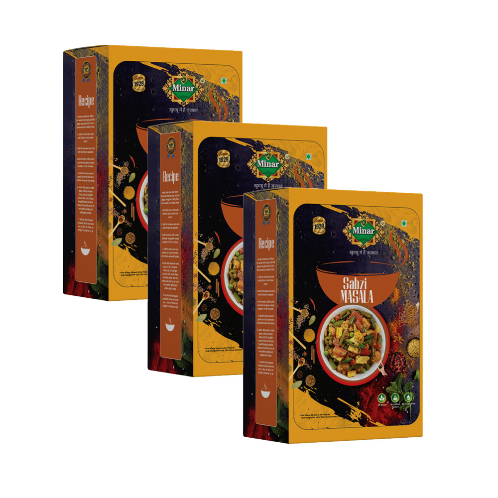100g MINAR Natural Sabzi Masala Powder Pack of 3