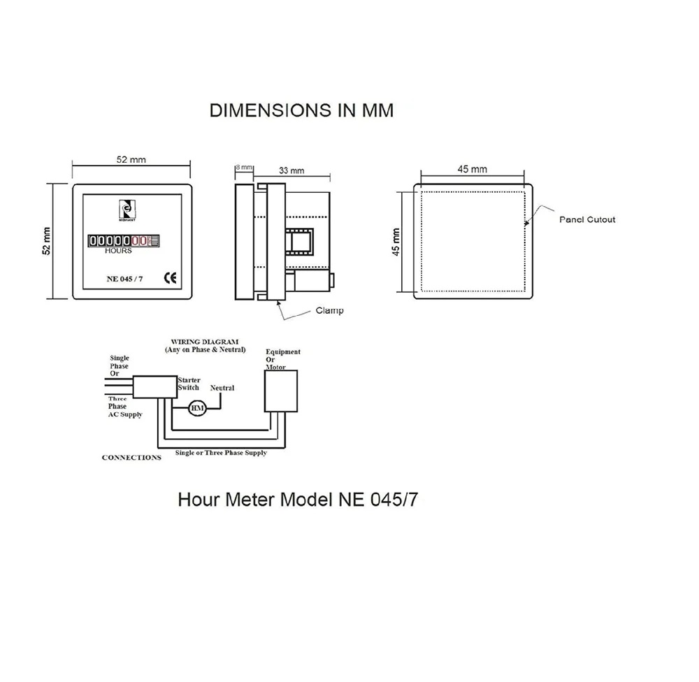 Nishant Hour Meter, NE-53/6S
