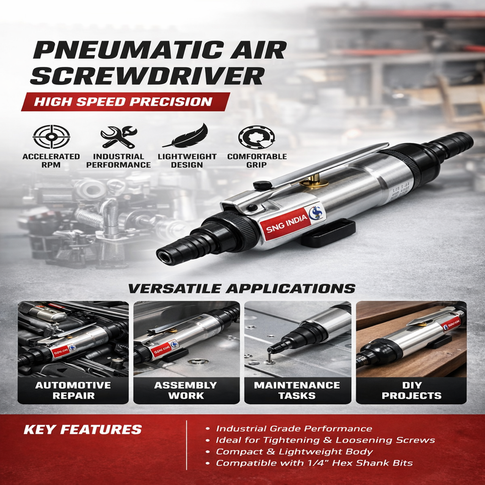 Pneumatic Air Screwdriver, 1/4-inch Drive, Compressed Air Tool