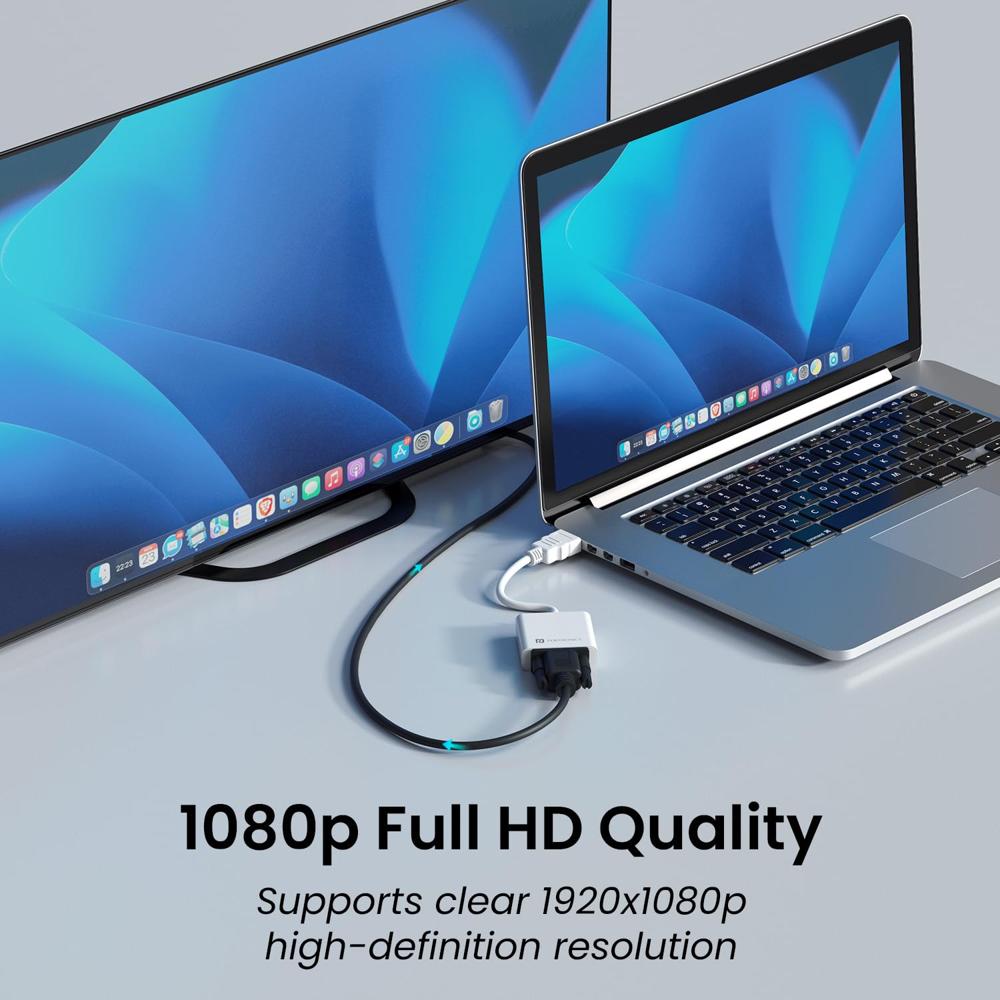 Portronics DigiBridge HDMI to VGA Converter with 1080p Full HD @ 60 Hz Max Resolution, 16 cm