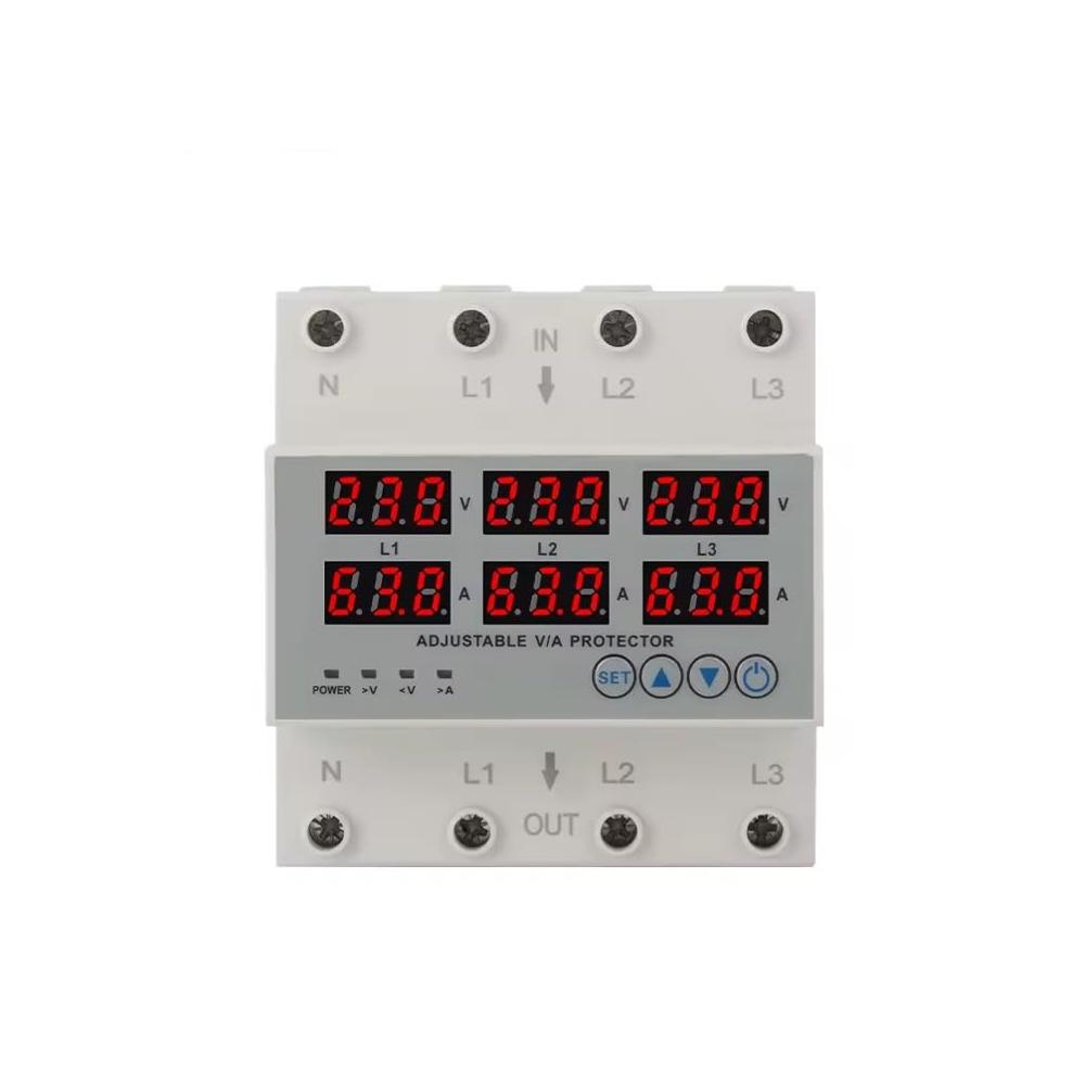 True Sense Three Phase Adjustable Over And Under Voltage Protector, Vpd3-63va