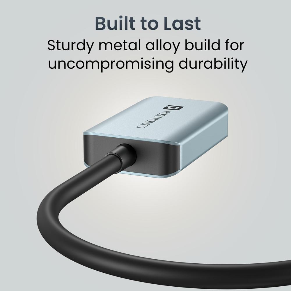 Portronics Mport X Type-C to HDMI Adapter with 4K @ 60 Hz Ultra HD Resolution, USB-C Dock Plug,