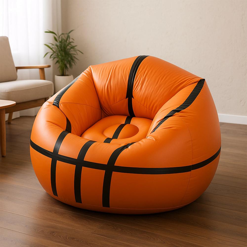 Foldable Cartoon Style  Sofa Chair Ball Chair For Adults Kids Size 110A85 Cm - Color: Orange