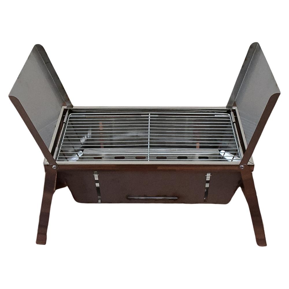 Portable BBQ Barbecue Grill Stainless Steel Folding Charcoal Grill (1 Set)