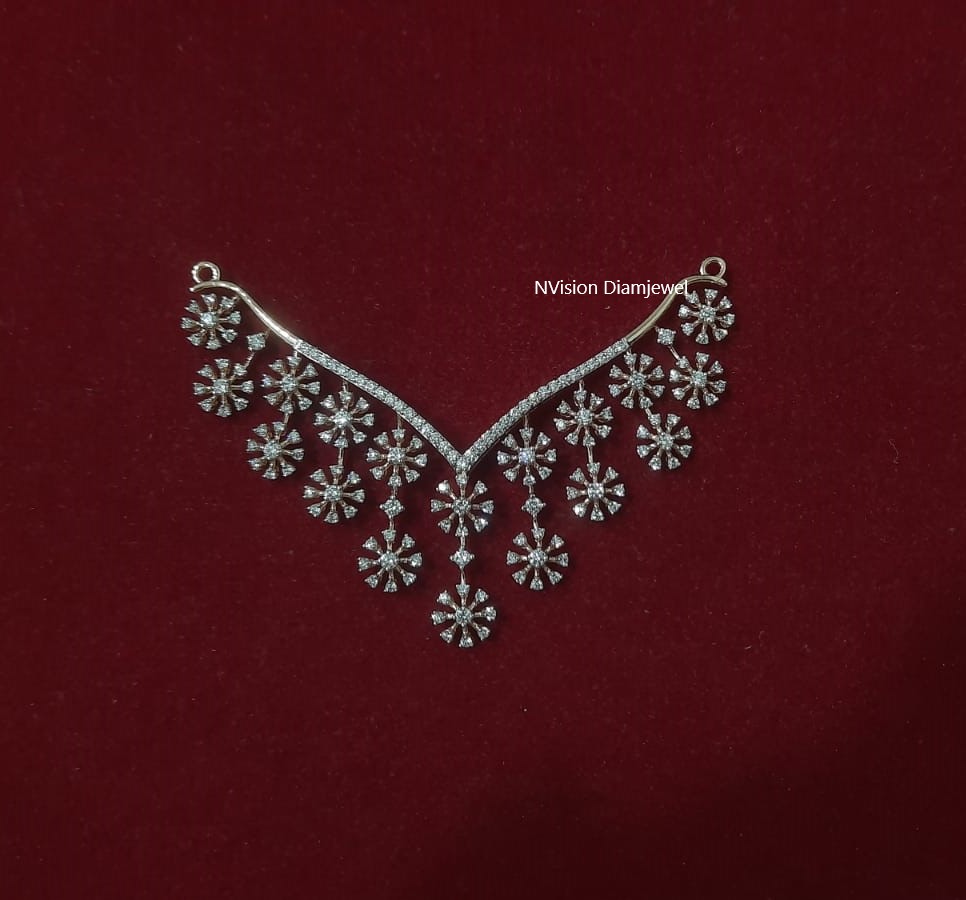 Moonlight Floral Natural Diamond Mangalsutra Pendant