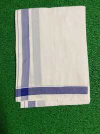 White Dhoti Men - Polyester Cotton Blend, 2m, White With Assorted Colour Border | Shrink Resistant, Soft Touch, Opaque, Free Size