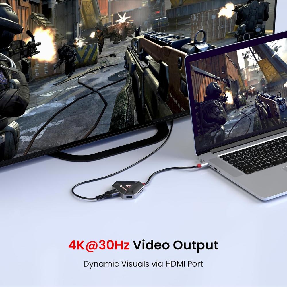 Portronics Mport 6C USB C Hub (6-in-1) Multiport Adapter with HDMI, 3-Port