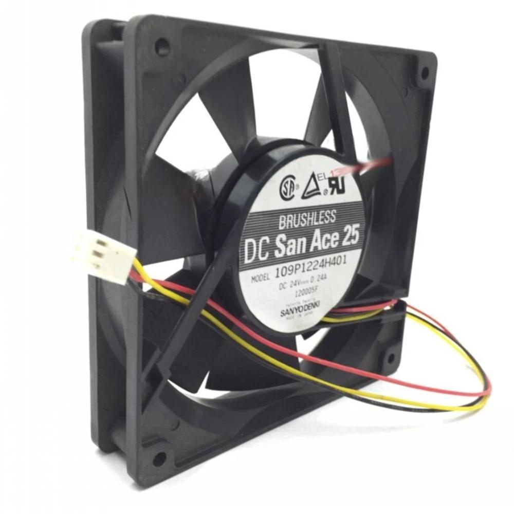 SANACE 109P1224H401 24V DC 0.24A 12025mm Ball Bearing Industrial Axial Cooling Fan