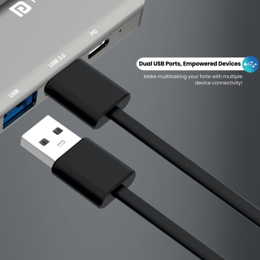 Portronics Mport 52 USB C Hub Dock (7-in-1), Multiport Adapter with 4K HDMI, 60 W PD Charging, USB