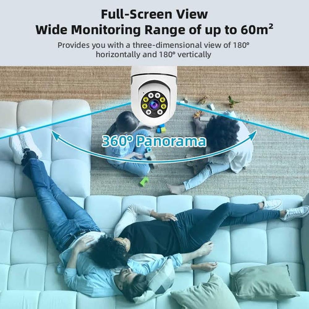 V380 Pro Fisheye 360 डिग्री पैनोरमिक वायरलेस वाईफाई आईपी सीसीटीवी सुरक्षा (पैक में 1)