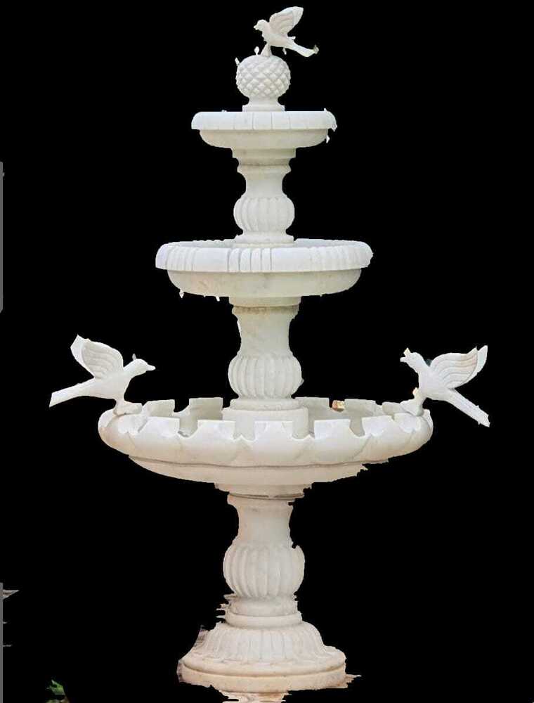Stylish White Marble Fountain