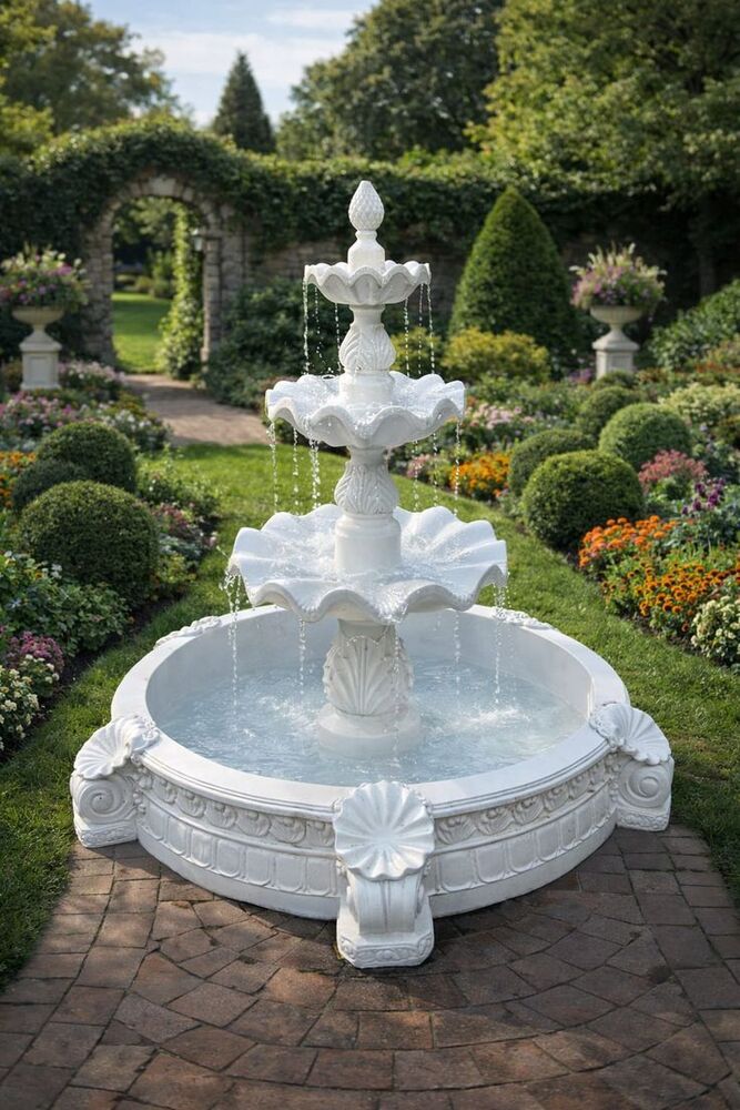 White Marble Garden Fountain