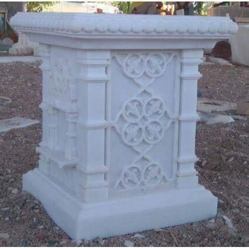 Handcrafted White Marble Tulsi Pot