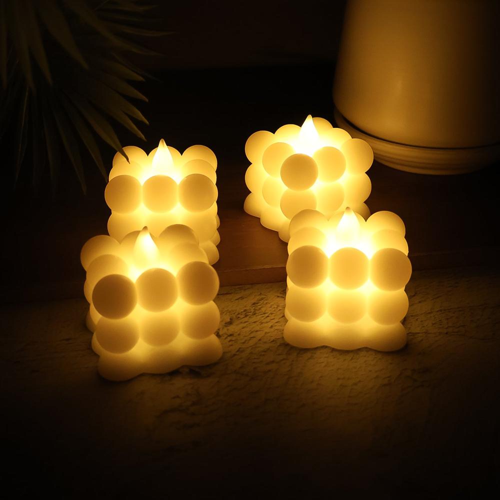 Led Flameless Cube Decorative Candles (24 Pc) - Color: Mix