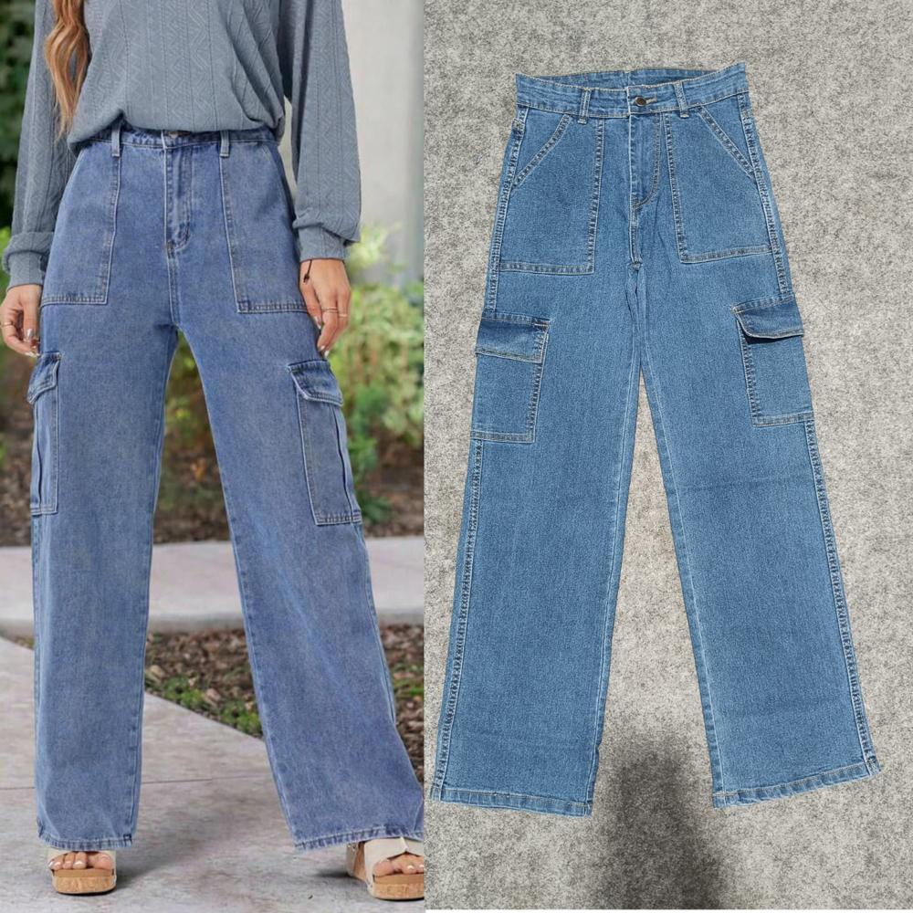 Ladies 6 Pocket Cargo - Color: Stone Blue