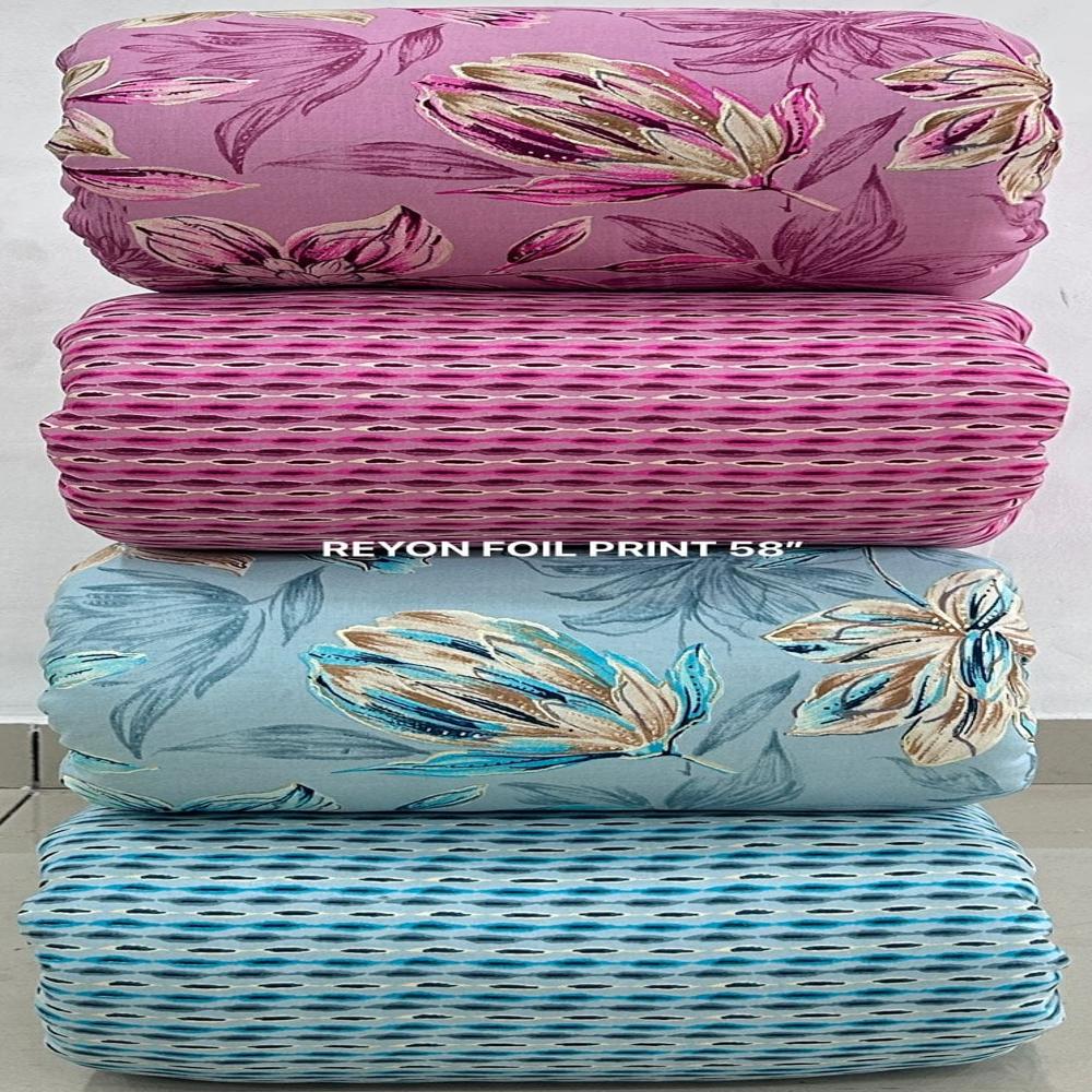Rayon Procean Foil Prints - Color: Multi Color