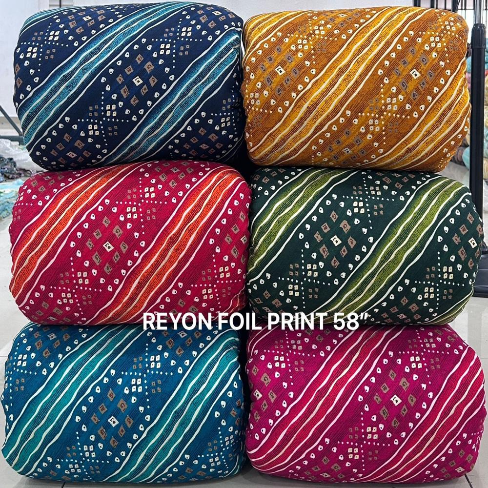 Rayon Procean Foil Prints - Color: Multi Color