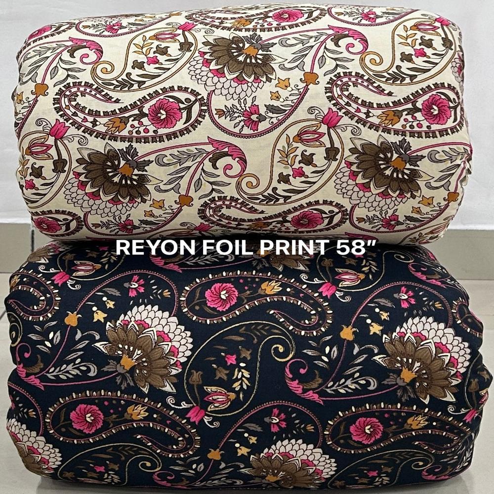 Rayon Procean Foil Prints - Color: Multi Color