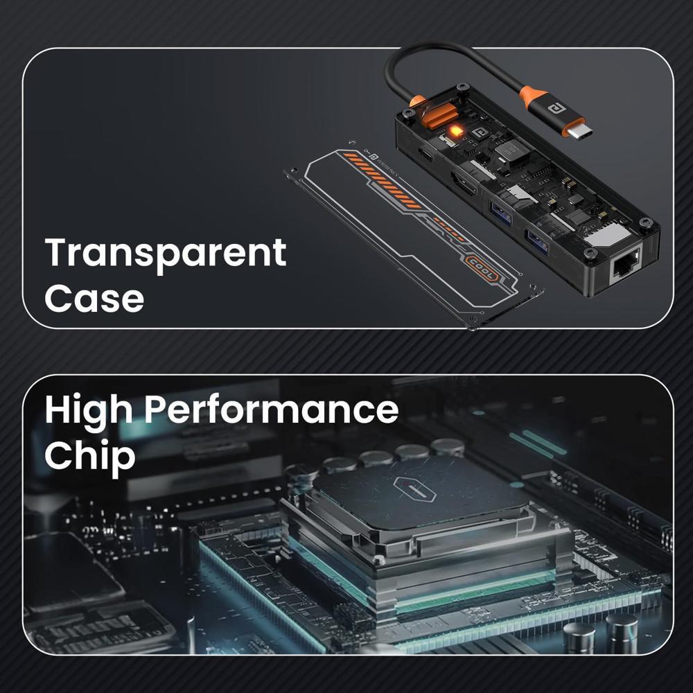Portronics MPort View One 5-in-1 USB Type-C USB Hub/Docking Station,Type-C PD&Data, USB 3.0 SuperSpeed,USB