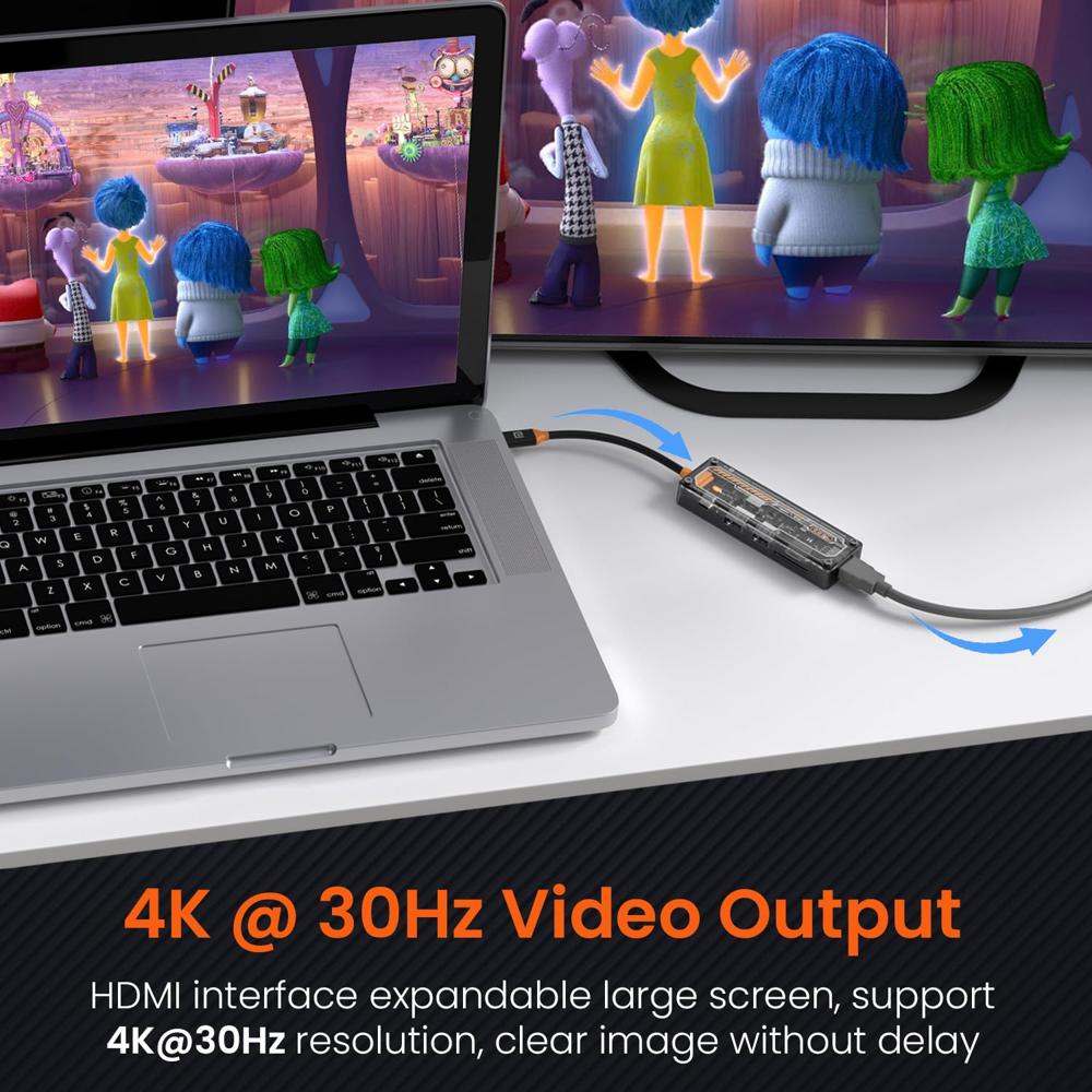 Portronics MPort View Two 6-in-1 USB Type-C Hub Dock,100 W Type-C PD&Data, USB 3.0 SuperSpeed