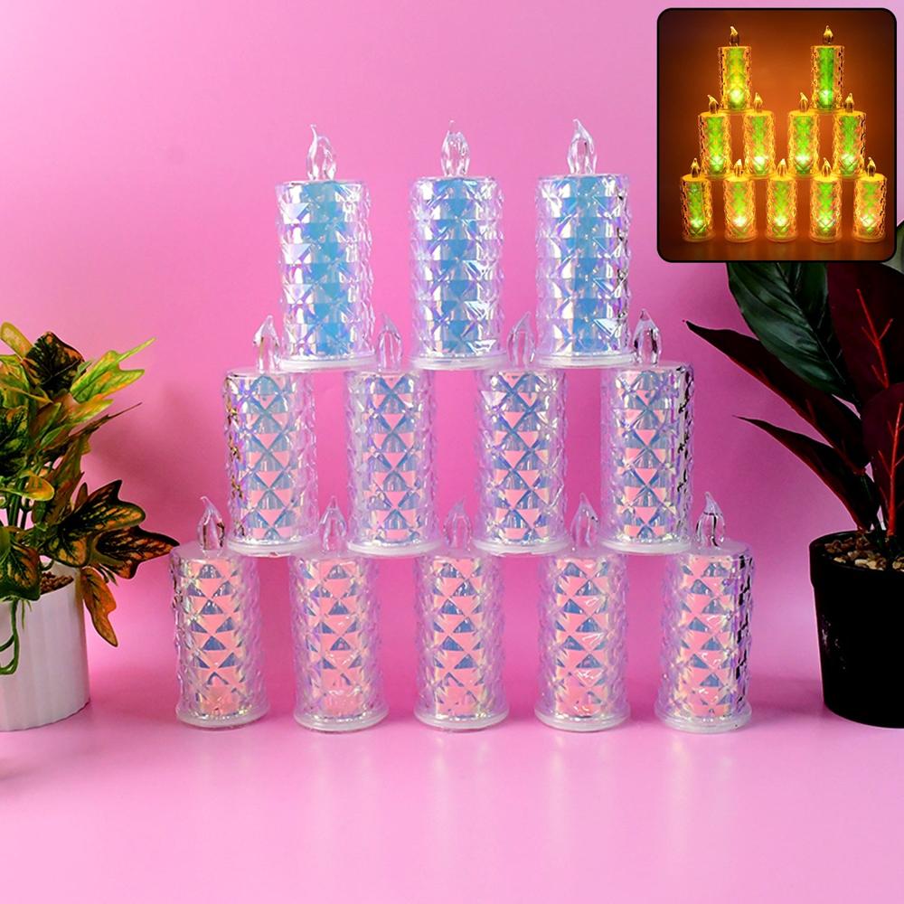 Smokeless Led Candles (12 Pc) - Material: Plastic