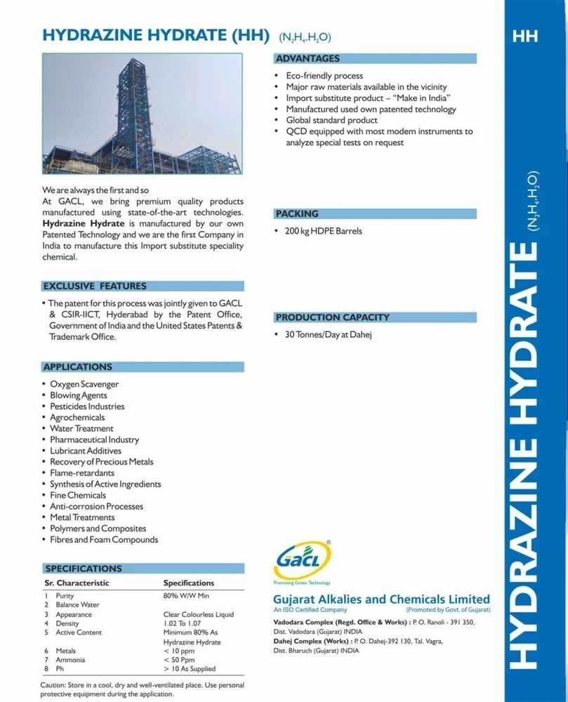 Hydrazine Hydrate 80 - Cas No: 10217-52-4
