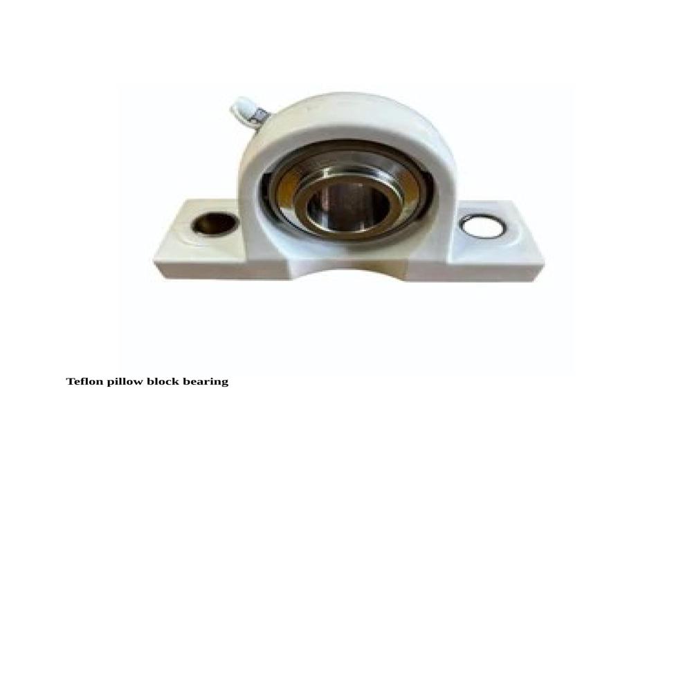 Tef-lon Pillow Block Bearing - Teflon (ptfe) Material, 25mm Bore, White, Single-row Ball Bearing, Self-lubricating, Low Noise