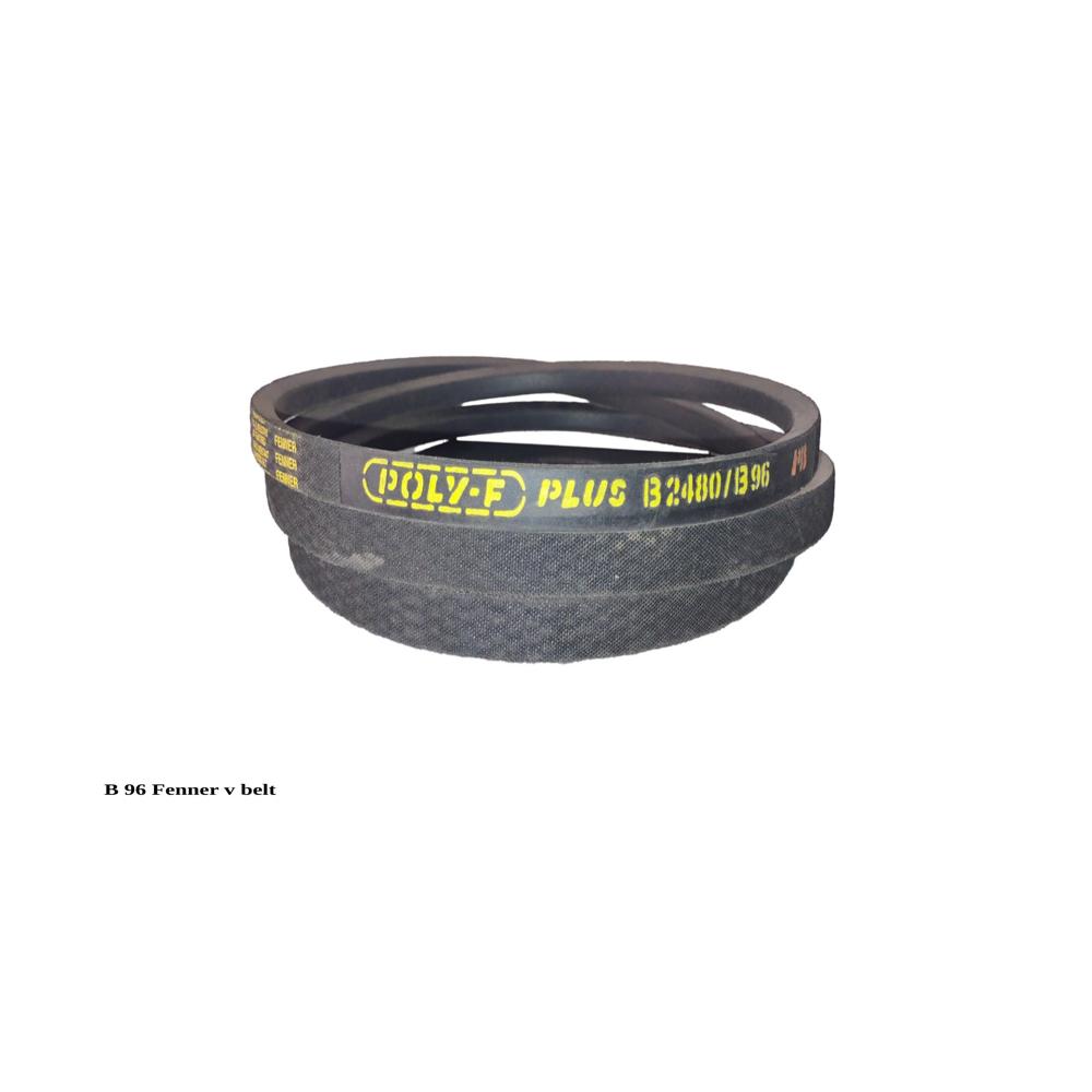B 96 Fenner V Belt - Rubber Polyester Cord, 96 Inch, Black | Oil Resistant, Antistatic, Wrapped Molded, Up To 7500 Rpm