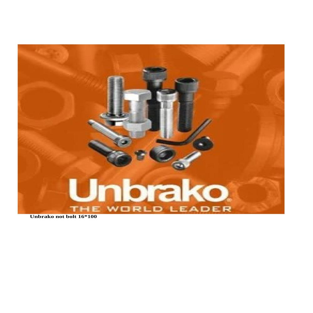 Unbrako Not Bolt 16*100 - Grade 12.9 Alloy Steel, Black Oxide, Hex Head, Metric 16mm X 100mm, 2.0mm Pitch, Is 1364/iso 4014