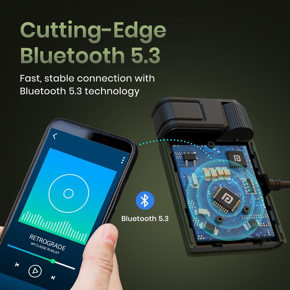 Portronics Auto Tune Car Bluetooth Receiver with Hands-Free Calling, Playing Music,