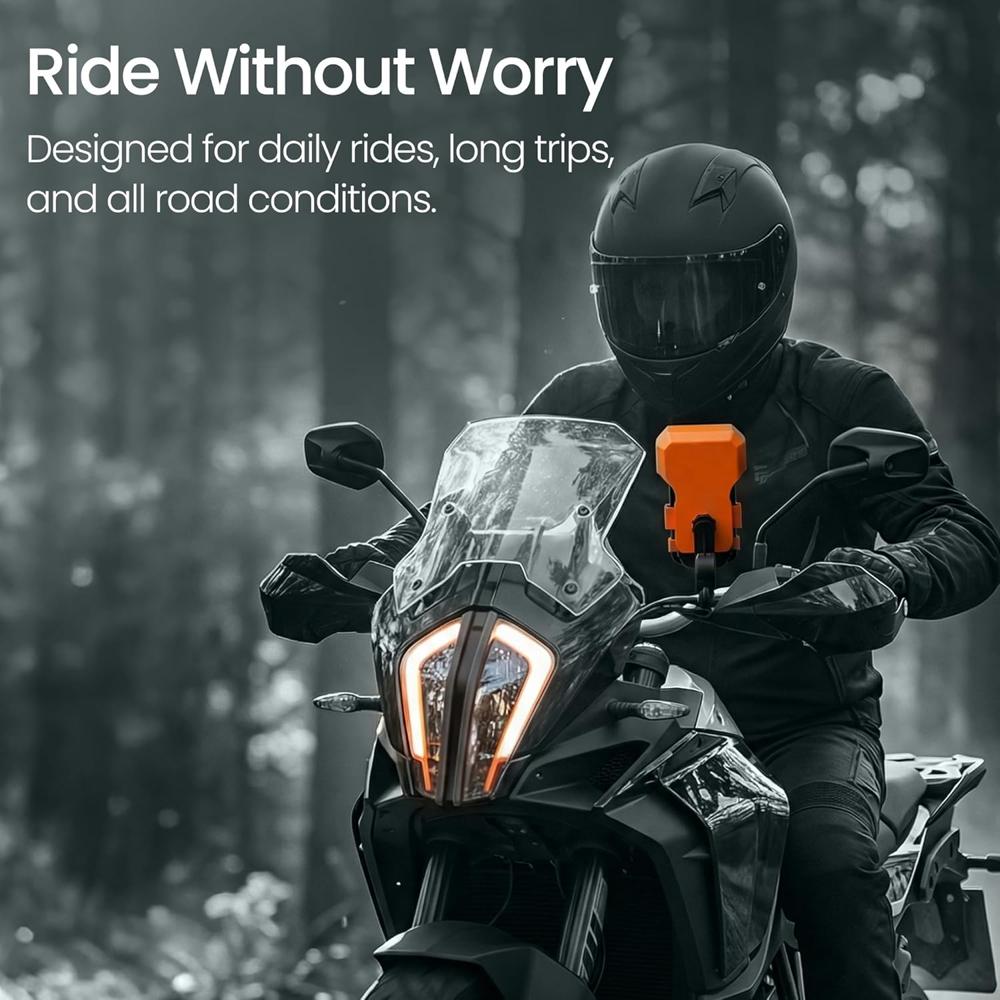 Portronics Mobike 4 Plus Handlebar Mount Mobile Holder with Sunshade & Light Rain Prote