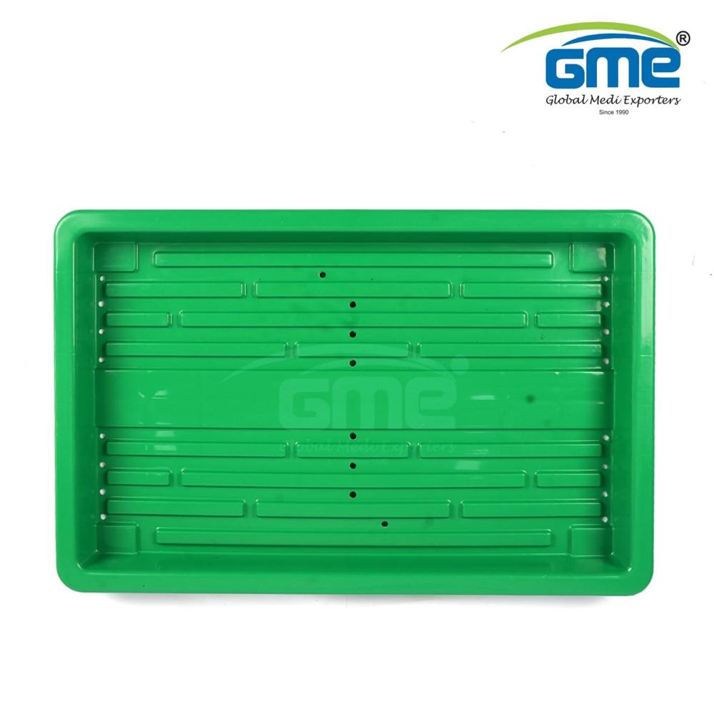 Hydroponic Tray - Polypropylene, 24x16 Inches, Green And Blue | Farm Cultivator, 24 Holes, Rectangular Shape, 2 Inch Height, Multi-purpose Animal Feeders