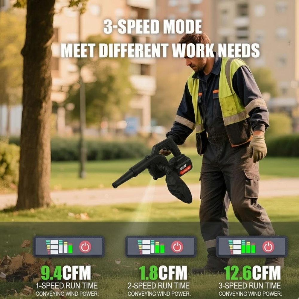 Multi-Purpose Home And Garden Air Blower Kit With Collection Bag For Easy Cleaning - Color: Mix