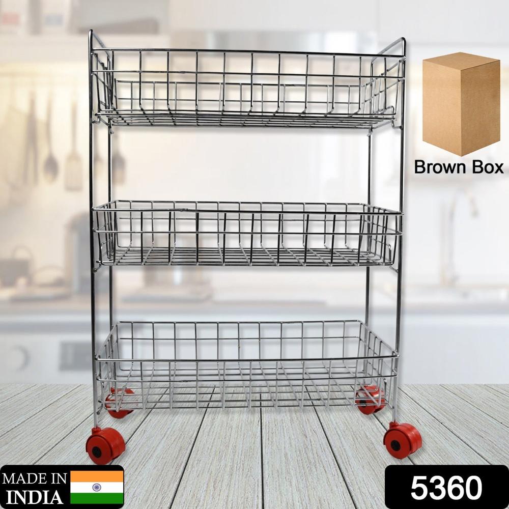 3-Tier Stainless Steel Kitchen Trolley