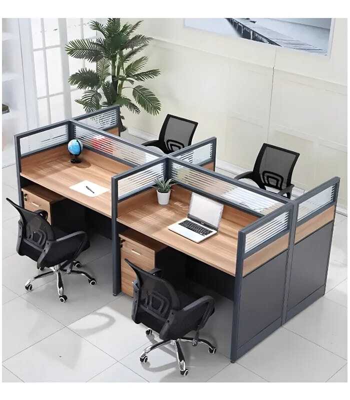 Modular Office Workstation - High-quality Wood, Glossy Finish And Modern Design | Easy To Clean, Customizable Layout With Ample Storage Space For Comfort