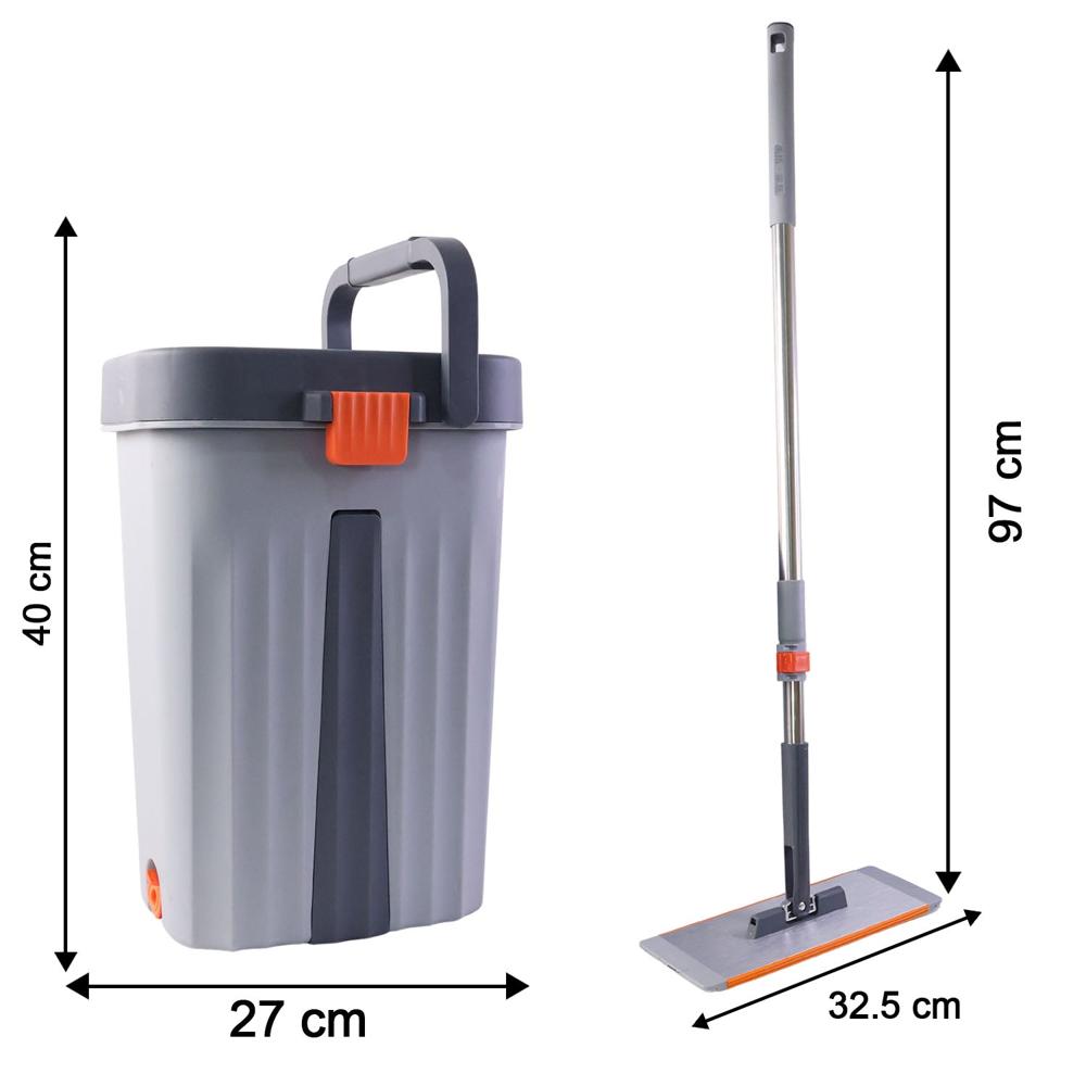Small Size Multipurpose Flat Mop Cleaning Bucket Set - Color: Mix