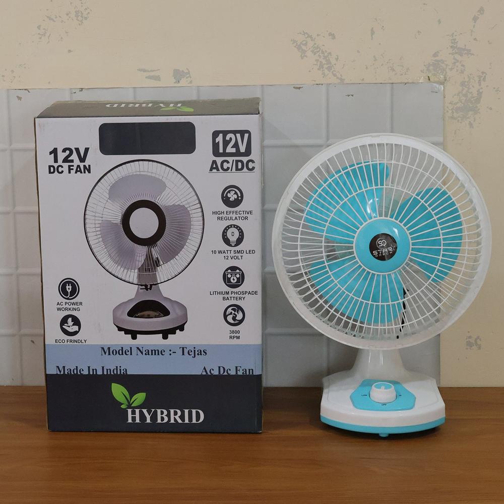 12V Dc Table Fan With Adjustable Speed Control And High Speed Airflow - Color: Mix