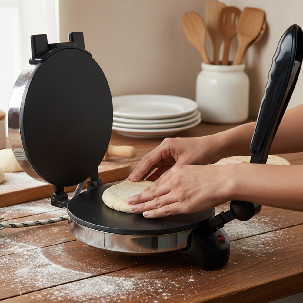 Electric Roti Maker With Stainless Steel Heating Plate (1 Pc) - Color: Mix