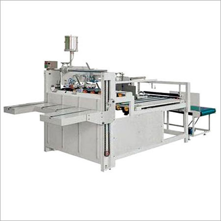 Carton Pasting Machine - Steel, 6.1 Meters Long | 300 R/F/M Speed, Automatic Folding & Gluing, Crash Lock Facility