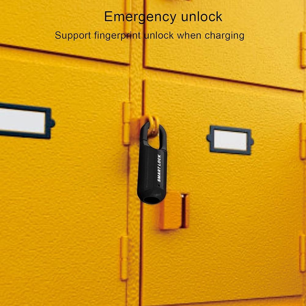 Small Usb Rechargeable Smart Fingerprint Padlock For Locker - Color: Mix